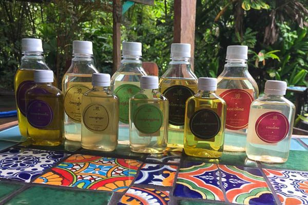 Pure Tree natural body products oils in Isla Bastimentos of Bocas del Toro, Panama.